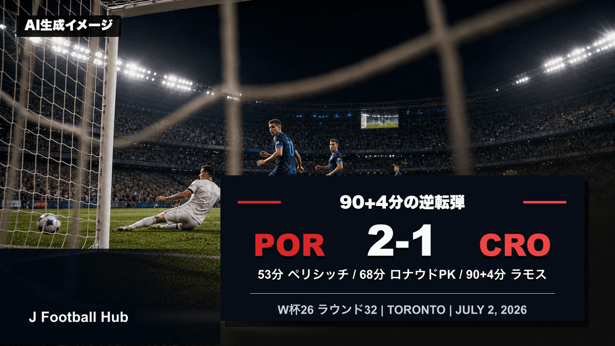 ポルトガルがクロアチアを2-1で下したW杯26ラウンド32の試合レビュー用サムネイル