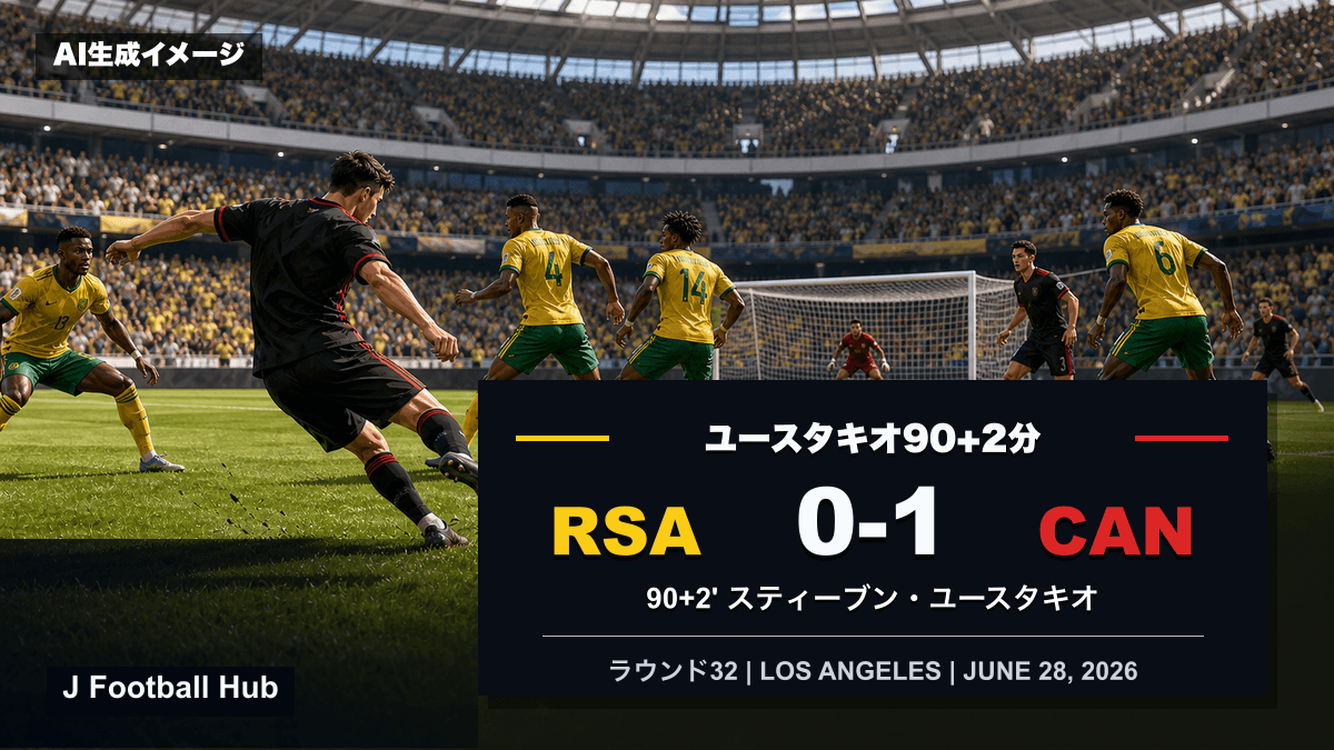 カナダが南アフリカを1-0で下したW杯26ラウンド32のスコア入り試合レビュー用サムネイル