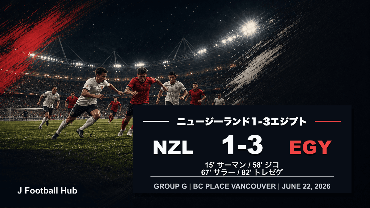 ニュージーランド対エジプトが1-3で終わったW杯26グループG試合レビュー用サムネイル