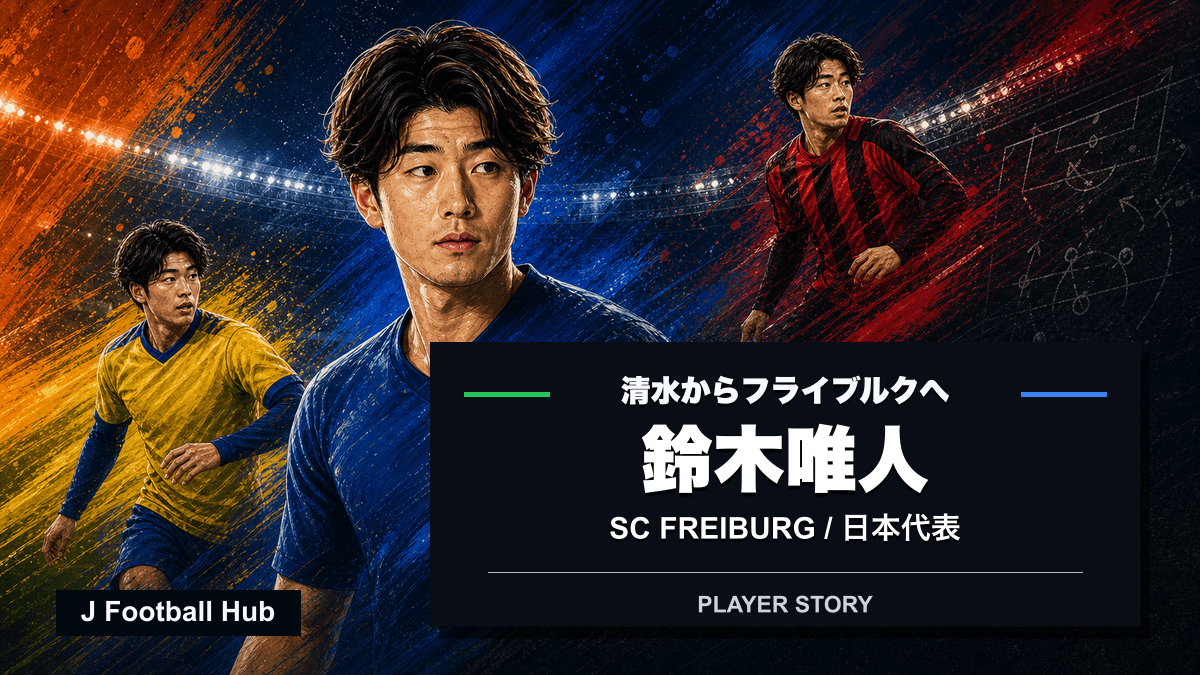 鈴木唯人が清水からブレンビー、SCフライブルク、日本代表へ進むキャリアストーリー用サムネイル
